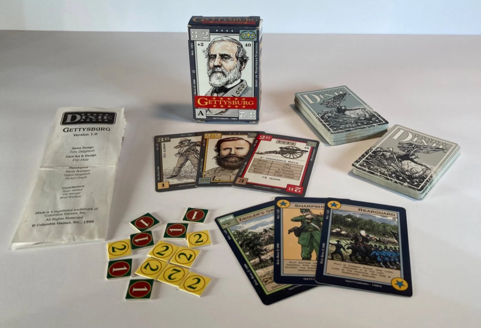 Dixie Gettysburg civil war card game
