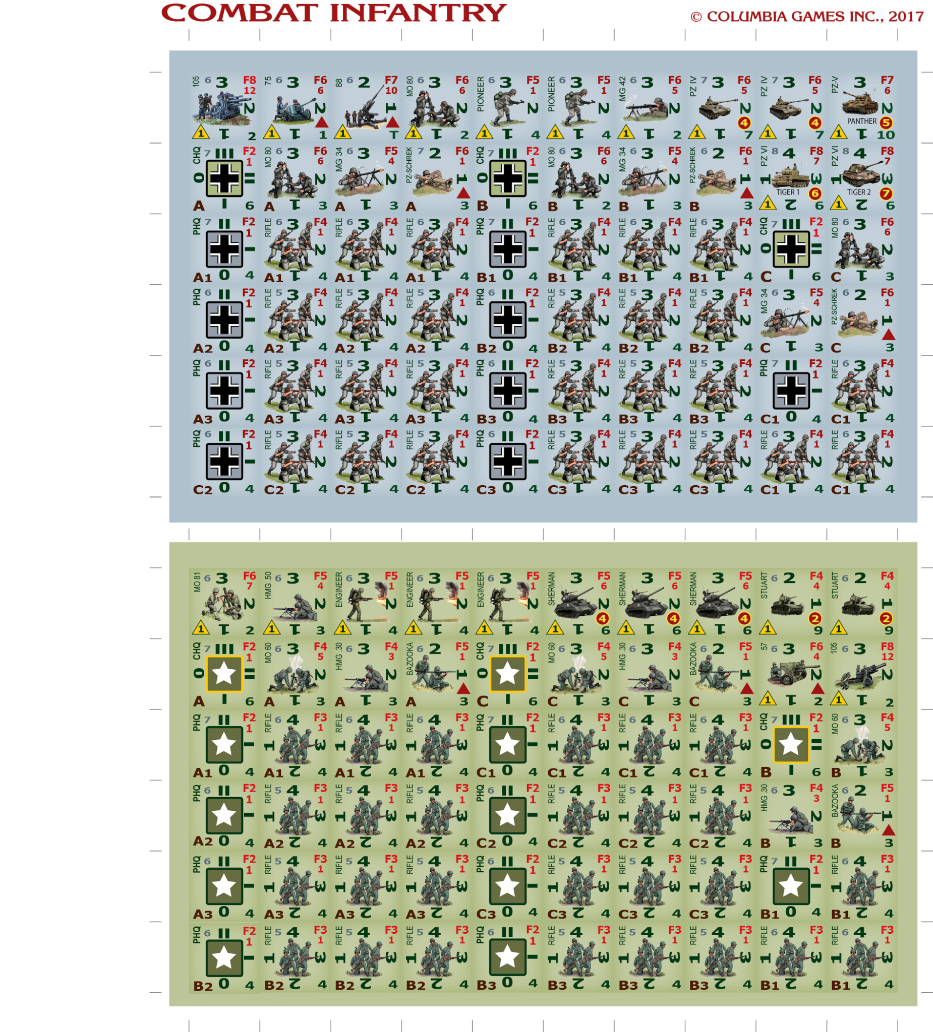 Infantry Cheat Sheet